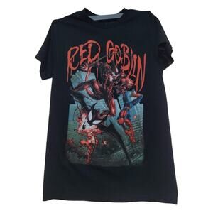 Marvel Spiderman Red Goblin T-Shirt Graphic Tee Crewneck Short Sleeve Men Sz S